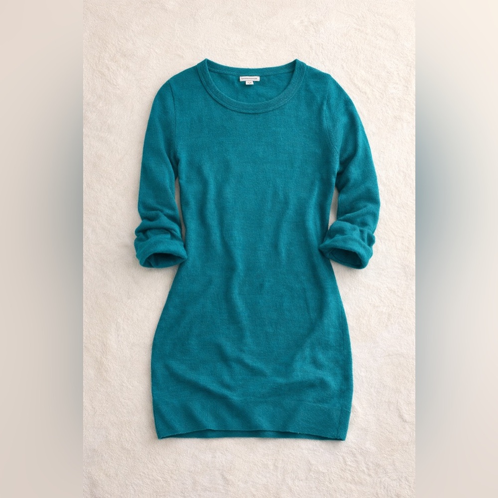 New York & Company Turquoise Knit Sweater Tunic